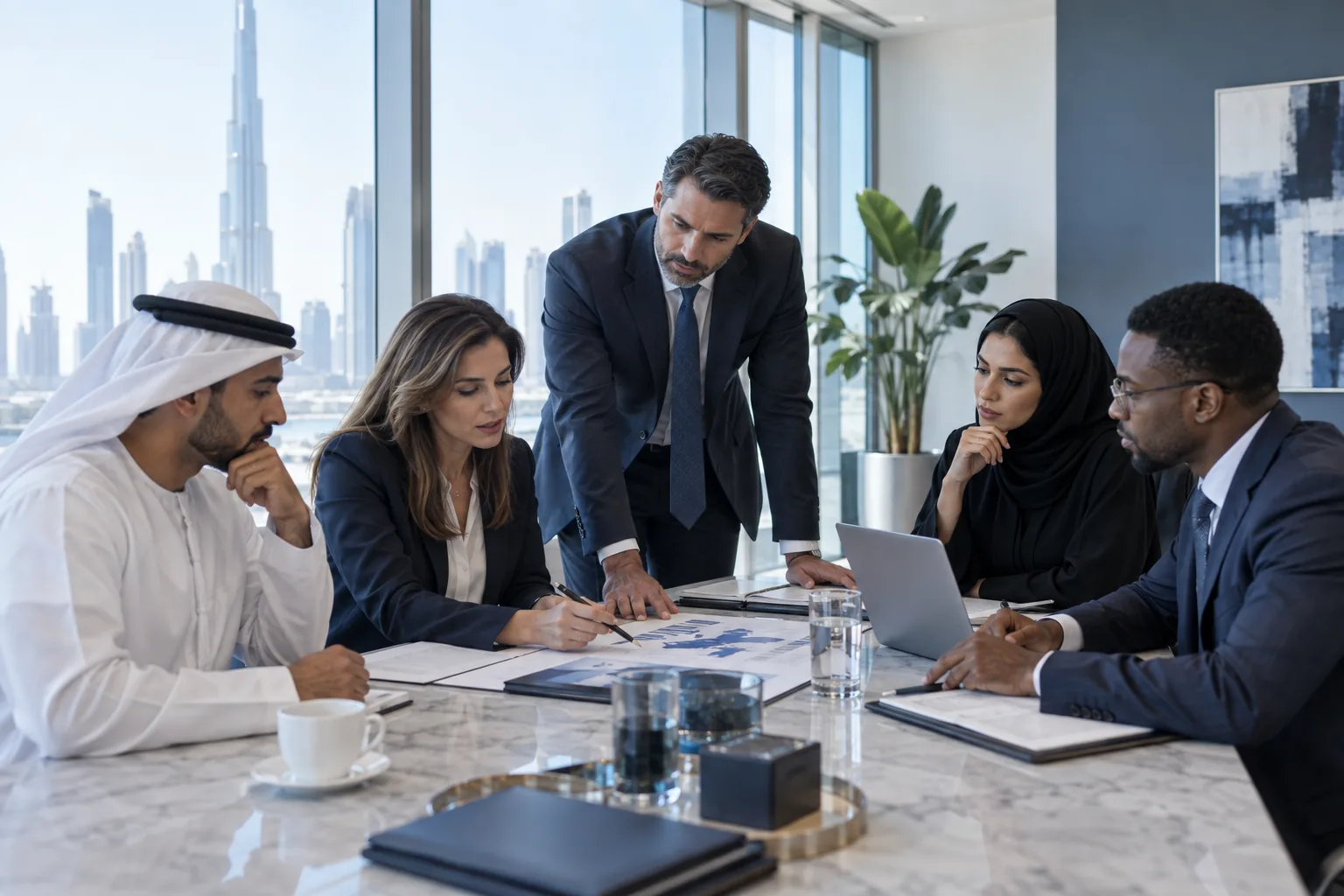 Advisory team collaborating on a client protection strategy