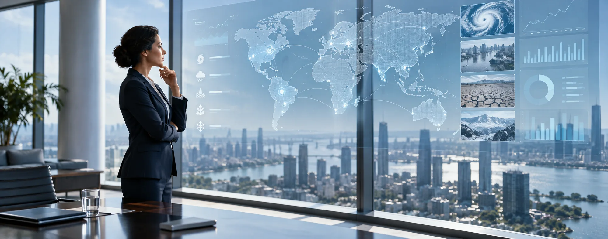 Insurance strategist reviewing global risk and opportunity insights